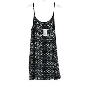 Ellos Spaghetti Strap Sundress 1X NWT Black White Floral Midi Summer 22/24‎